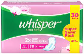 WHISPER ULTRA SOFT XL+ 30 PADS                  